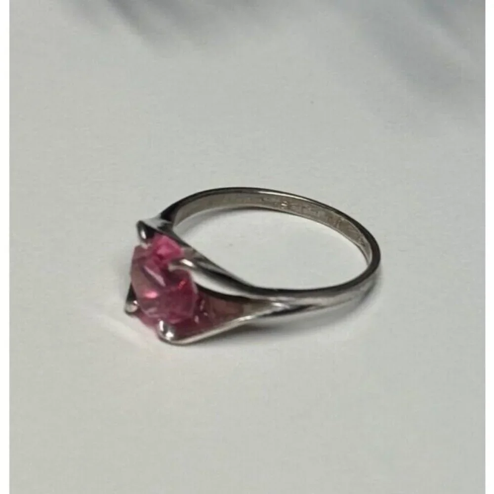 925 STERLING SILVER PINK TOPAZ RING SIZE 5
